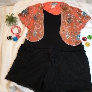NWOT Rewind Black Lace Mini Shorts